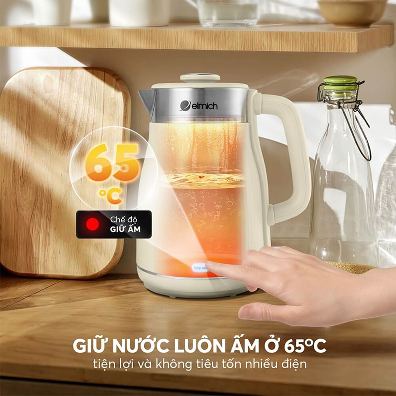 Chế độ ủ ấm -Ấm siêu tốc Elmich 1.8 lít KEE-8457AW