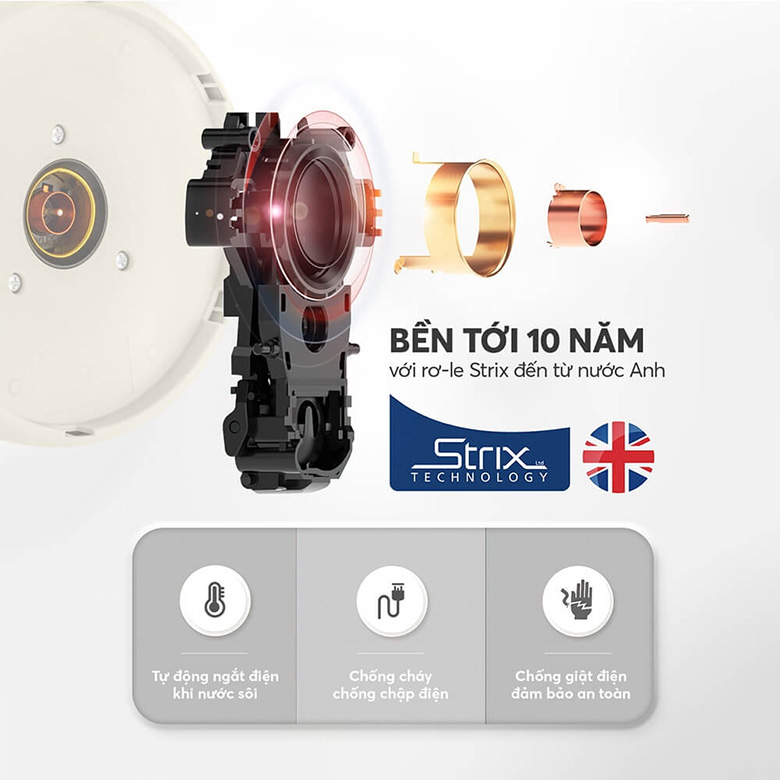 Đế tiếp điện Strix - Ấm siêu tốc Elmich 1.8 lít KEE-8457AW