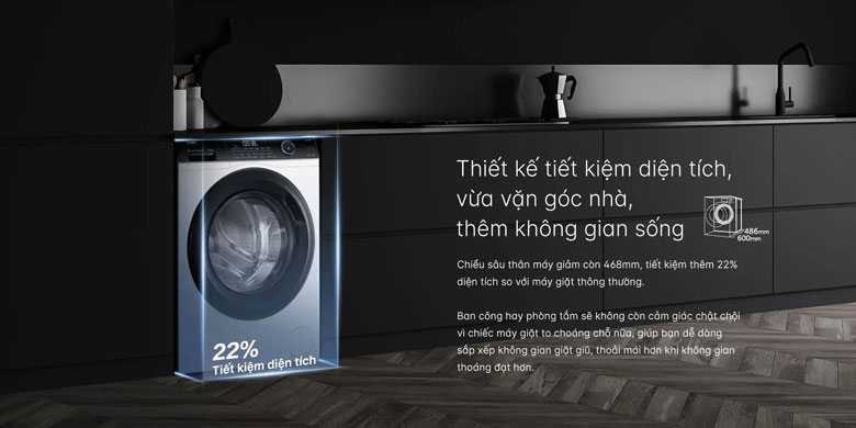 Máy giặt tích hợp AI DBT: Aqua 9kg AQD-A902G.W lồng ngang