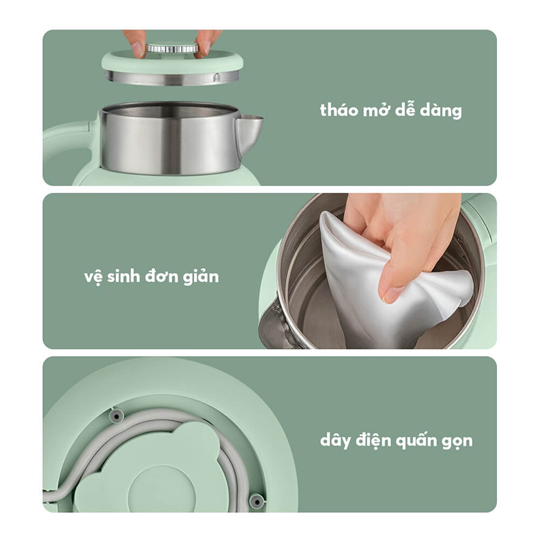 Thiết kế nắp rời - Ấm siêu tốc Elmich 1.5 lít KEE-8456PG