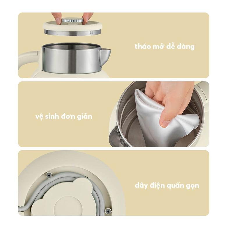 Thiết kế nắp rời - Ấm siêu tốc Elmich 1.5 lít KEE-8456AW