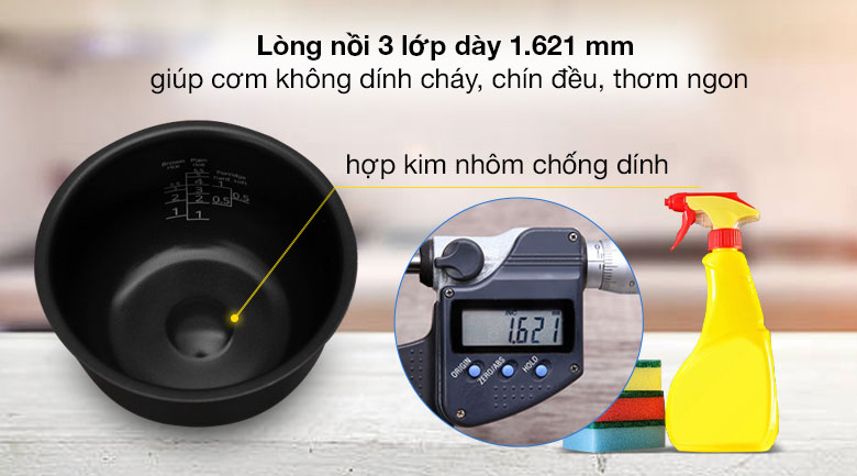 Nồi cơm điện Tiger JKW-A10W 1 lít - Lòng nồi dày dặn