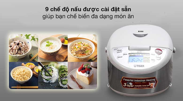 Nồi cơm điện Tiger JKW-A10W 1 lít - 9 chương trình nấu thông minh