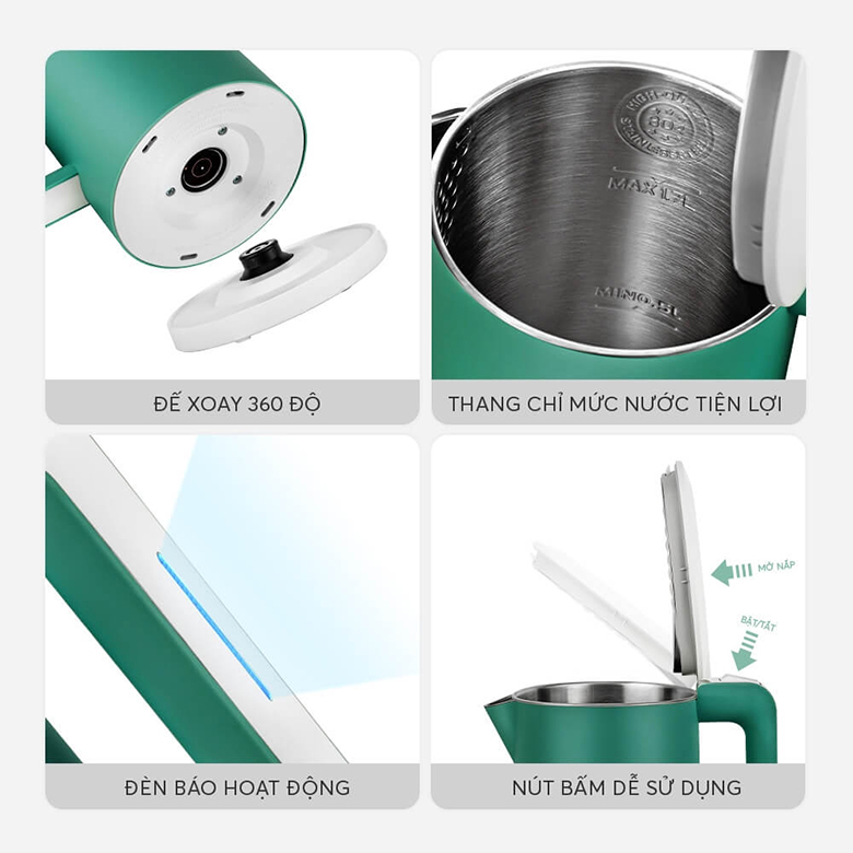 Thang đo mực nước - Ấm siêu tốc Elmich 1.7 lít KEE-1774G