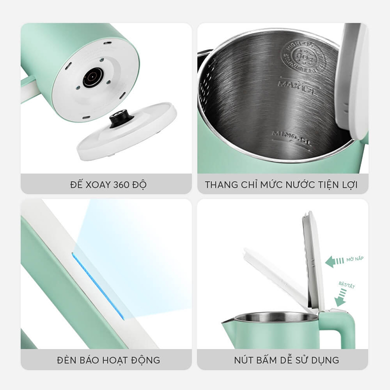 Thang đo mực nước - Ấm siêu tốc Elmich 1.7 lít KEE-1774B