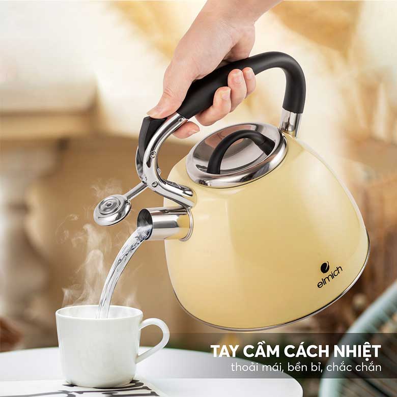 Ấm đun nước inox cao cấp Elmich EL8281 2.5 lít - Tay cầm cách nhiệt