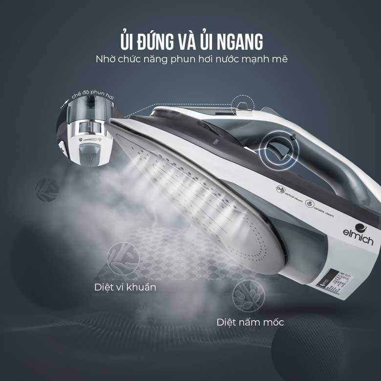 Bàn là hơi nước Elmich SIE-3435 2400W - Phun hơi nước mạnh mẽ