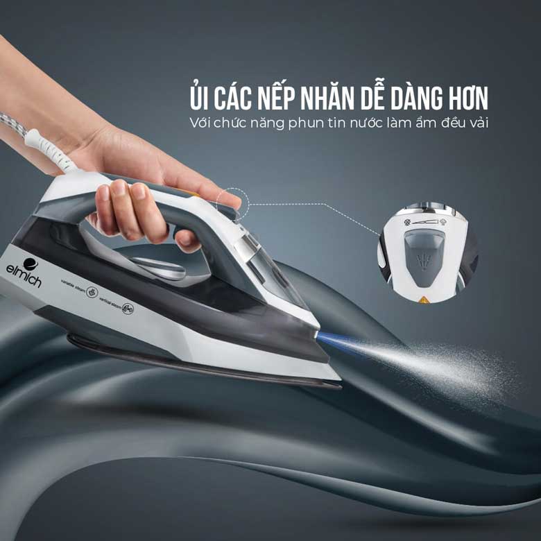 Bàn là hơi nước Elmich SIE-3435 2400W - Tính năng phun tia nước