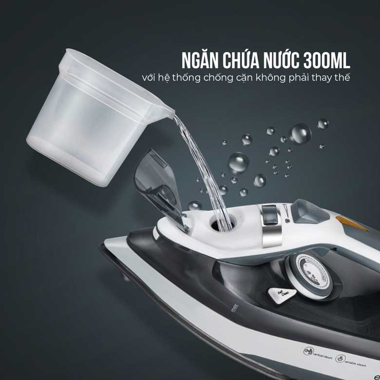 Bàn là hơi nước Elmich SIE-3435 2400W - Ngăn chứa nước chống cặn
