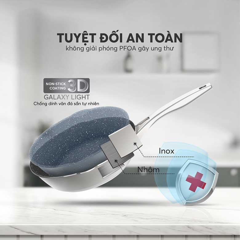 Chảo chống dính inox liền khối Elmich Hera EL-8273 - Tuyệt đối an toàn với sức khỏe