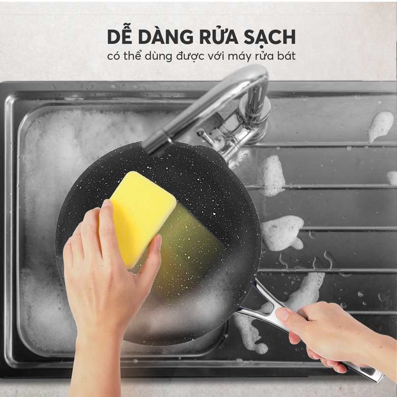 Chảo chống dính inox liền khối Elmich Hera EL-8273 - Dùng được trong máy rửa bát