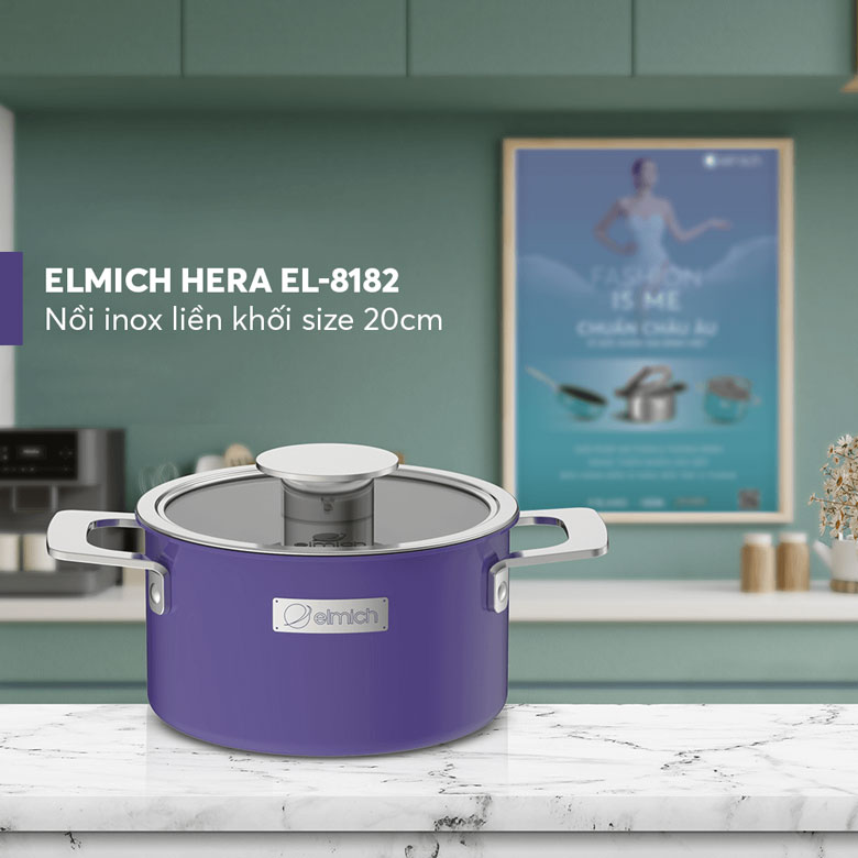 Nồi inox liền khối Elmich Hera EL-8182 size 20cm