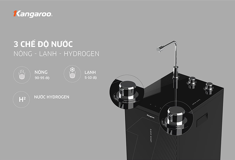 Máy lọc nước nóng lạnh Kangaroo Hydrogen KG10A9I 8 lõi đa năng