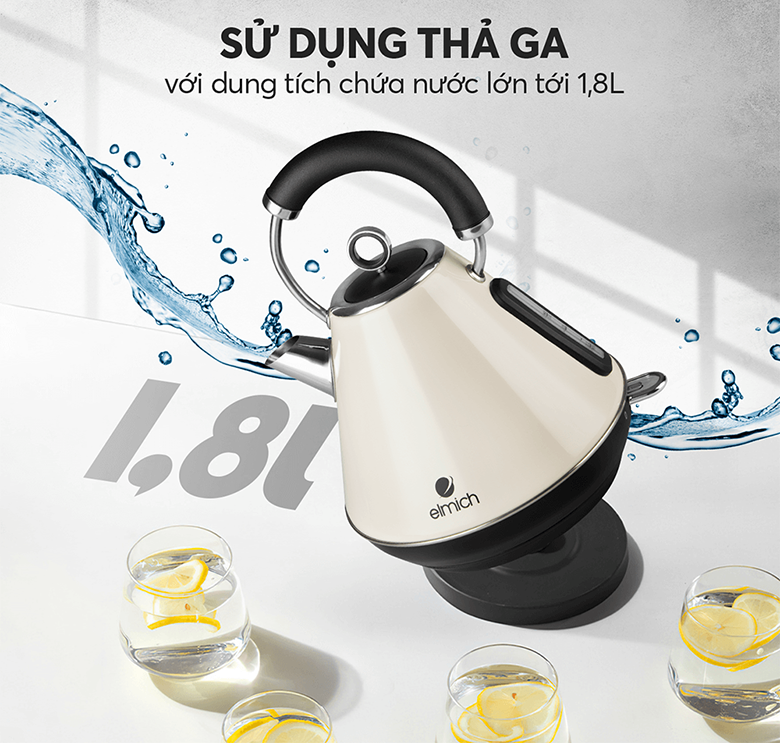 Ấm siêu tốc Elmich 1.8 lít KEE-1778 có vạch hiển thị mực nước