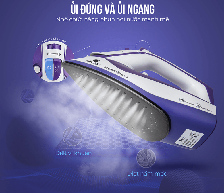 Bàn là hơi nước Elmich SIE-3434 hơi nước mạnh mẽ