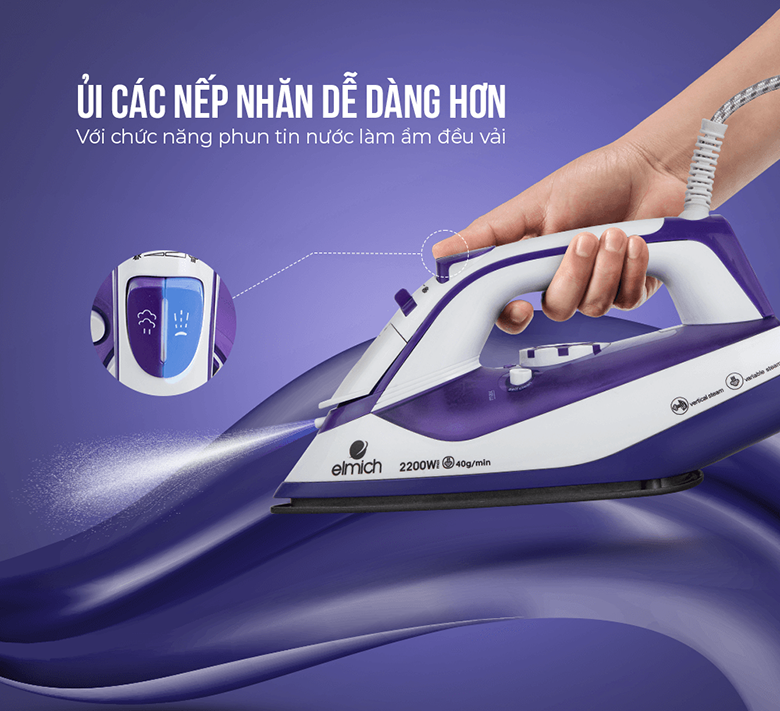 Bàn là hơi nước Elmich SIE-3434 phun tia nước