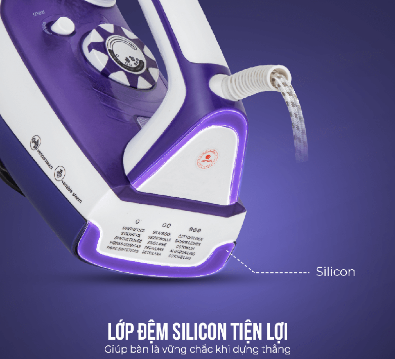 Bàn là hơi nước Elmich SIE-3434 đệm silicon