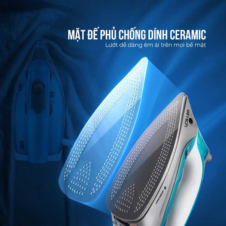 Bàn là hơi nước Elmich SIE-3438 - Mặt đế chống dính Ceramic