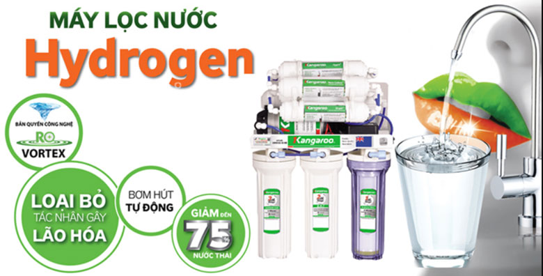 Máy lọc nước 9 lõi R.O Hydrogen Kangaroo KG100HA-KV