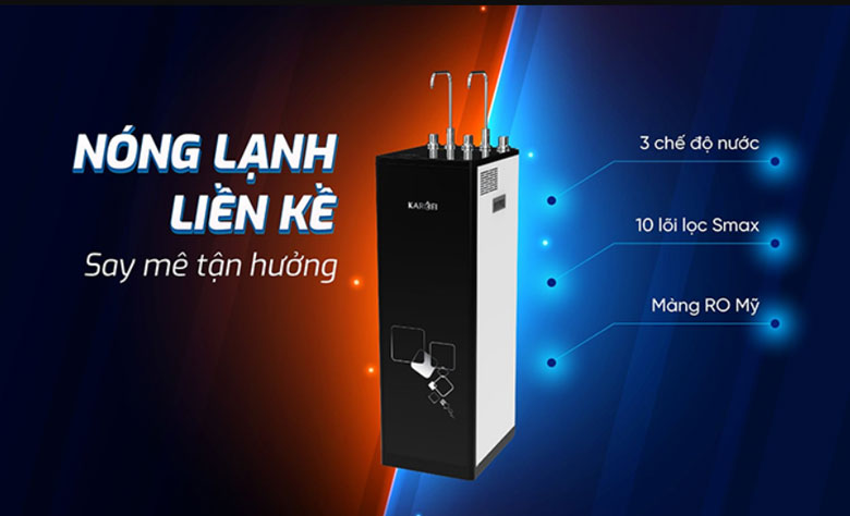 Máy lọc nước 6 triệu RO nóng lạnh Karofi KAD-M33 10 lõi