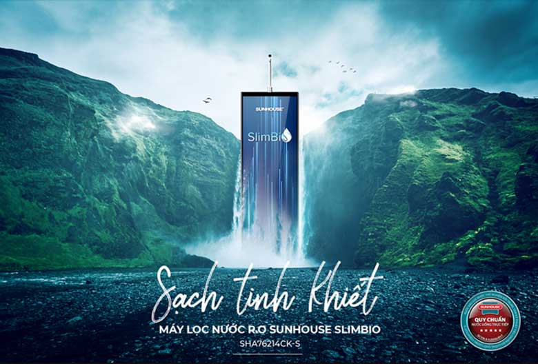 Máy lọc nước Sunhouse 9 lõi RO nóng lạnh Slimbio SHA76214CK-S