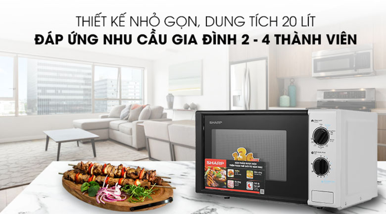Lò vi sóng Sharp 20 lít có nướng R-G225VN-BK
