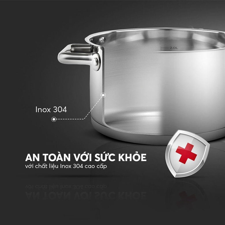 Bộ nồi inox đáy từ 5 lớp Elmich Berlin EL-3981 - Chất liệu an toàn với sức khỏe