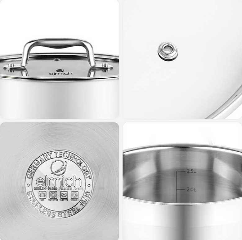 Bộ nồi inox đáy từ 5 lớp Elmich Berlin EL-3981 - Tinh xảo trong từng chi tiết