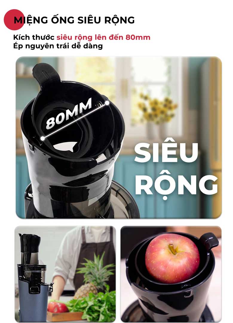 Máy ép chậm Magic Eco AC-133 - Miệng ống siêu rộng