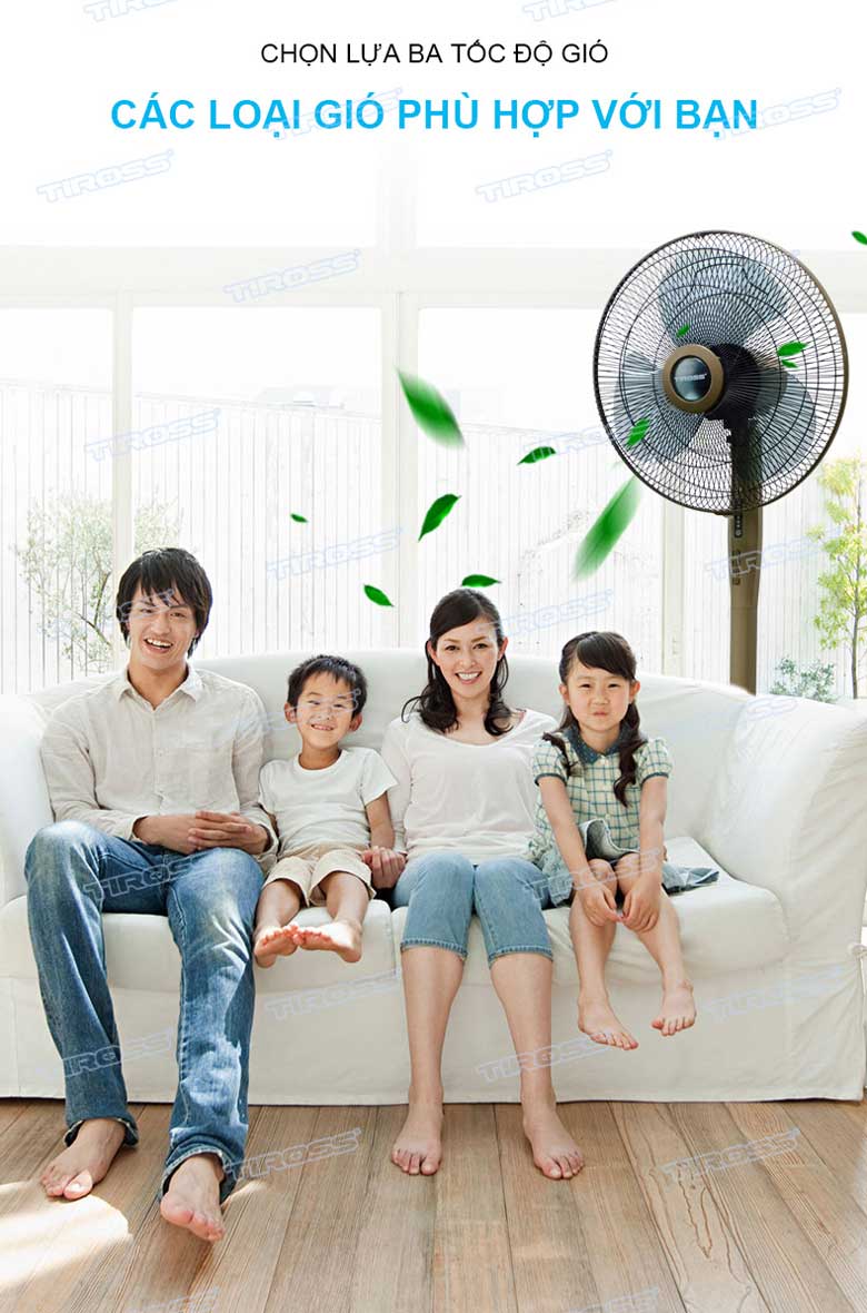 Quạt cây Tiross TS9184 có 3 tốc độ