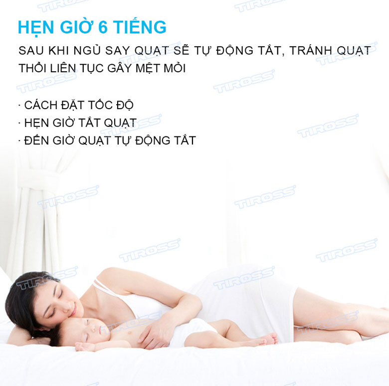 Quạt cây Tiross TS9184 hẹn giờ tối đa 6 tiếng
