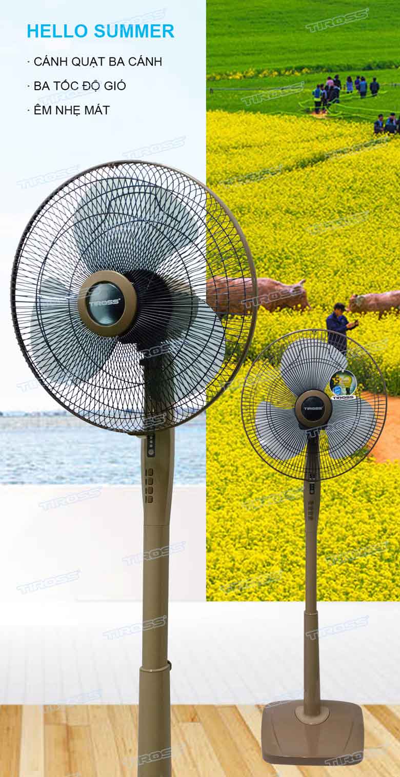 Quạt cây Tiross TS9184 vận hành êm ái