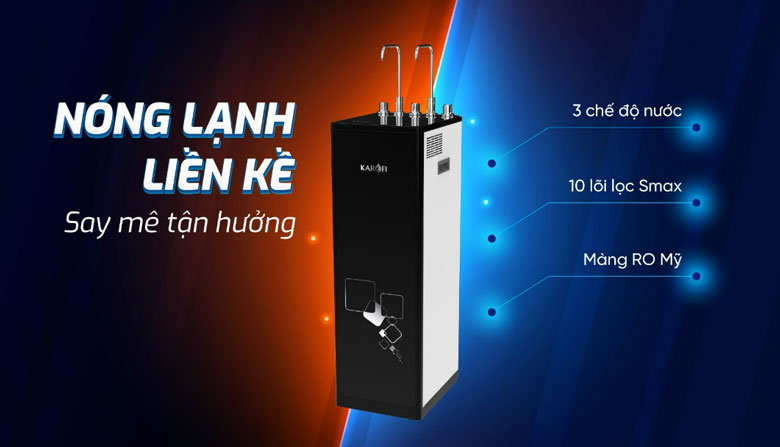 Máy lọc nước Karofi giá bao nhiêu: Máy lọc nước RO nóng lạnh Karofi KAD-M33 10 lõi