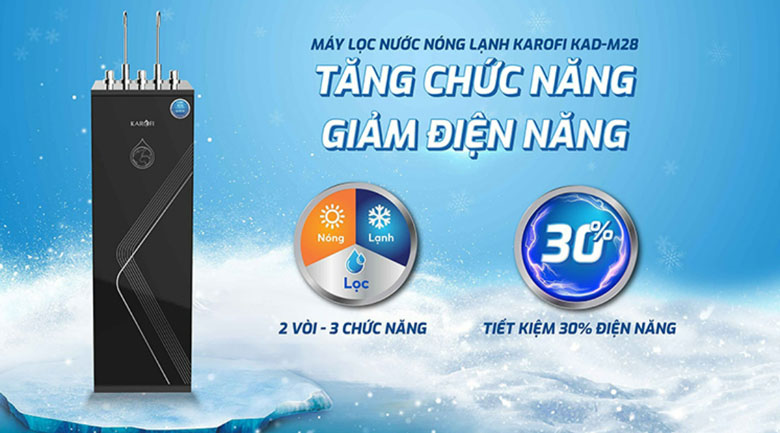 Máy lọc nước Karofi giá bao nhiêu: Máy lọc nước nóng lạnh Karofi KAD-M28 10 lõi