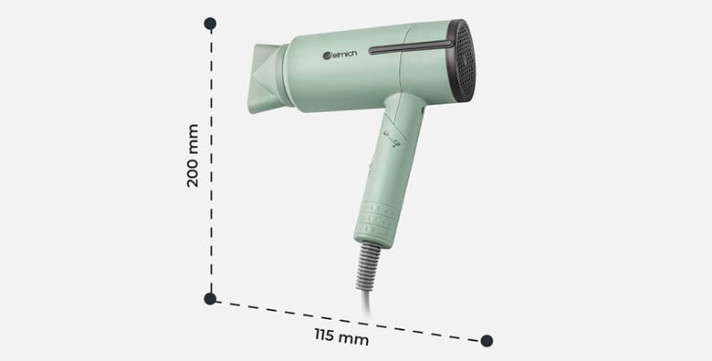 Máy sấy tóc Elmich HDE 1823PG - Kích thước thực tế