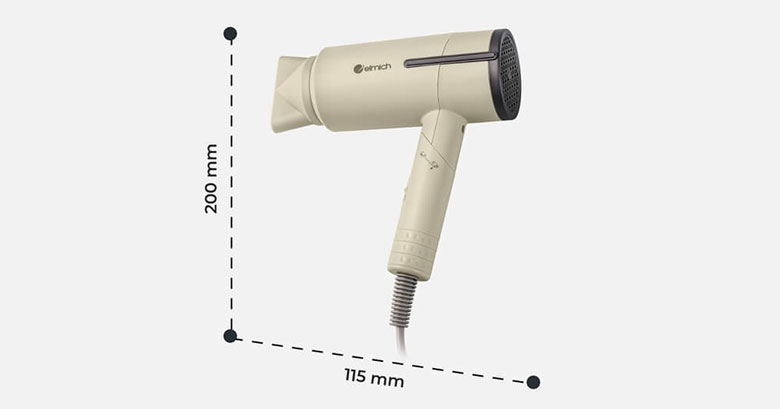 Máy sấy tóc Elmich HDE 1823AW - Kích thước thực tế