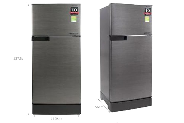 Kích thước tủ lạnh Sharp Inverter 150 lít SJ-X176E-DSS