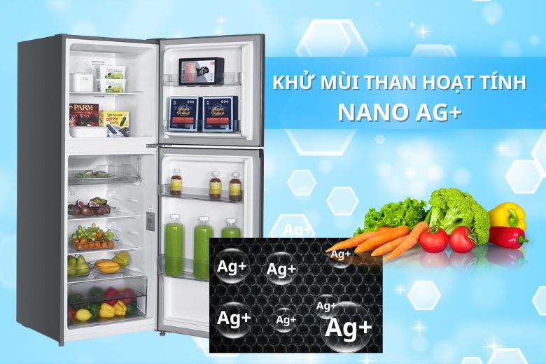  Tủ lạnh Sharp Inverter 181 lít SJ-X198V-SL khử mùi than hoạt tính nano AG+