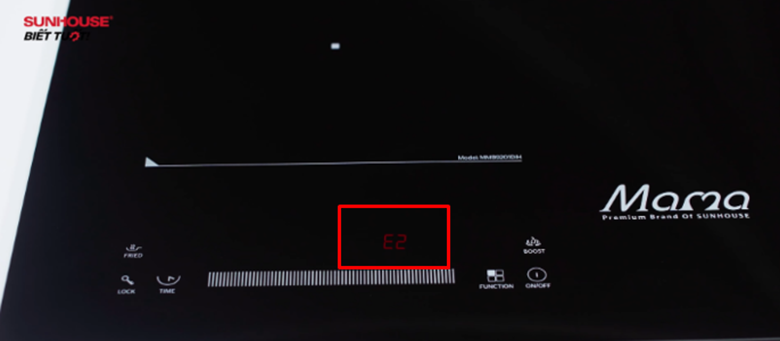 Lỗi E2 bếp hồng ngoại Sunhouse