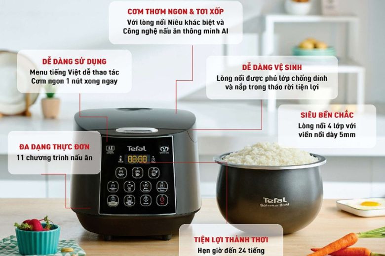 Nồi cơm điện Tefal 1.8L-5