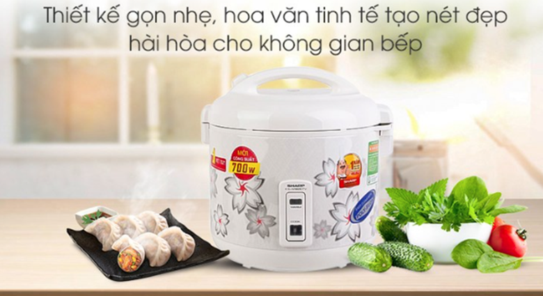 Nồi cơm điện tử Sharp thiết kế sang trọng