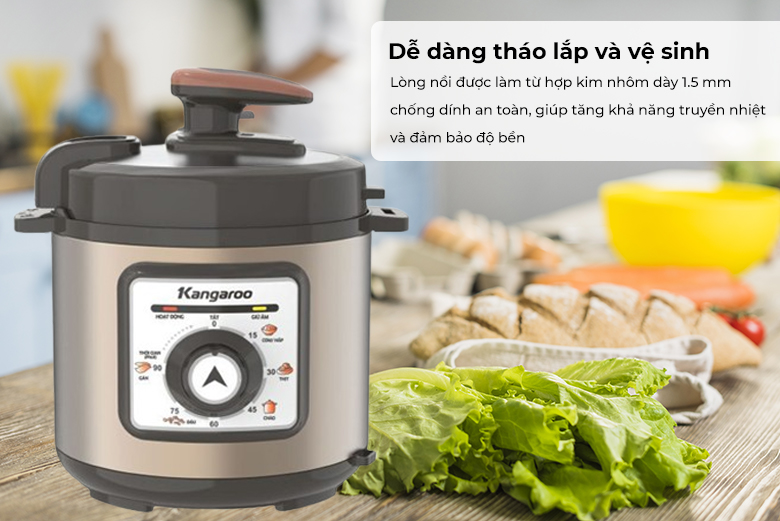 Nồi áp suất Kangaroo 6L KG6PC1 - Dễ dàng tháo lắp và vệ sinh