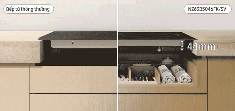  Bếp từ 3 vùng nấu Samsung NZ63B5046FK/SV thiết kế phẳng mỏng