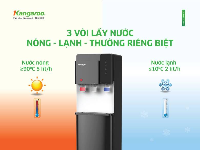  Cây nước nóng lạnh Kangaroo KG699A3 với 3 vòi 3 chế độ khác nhau