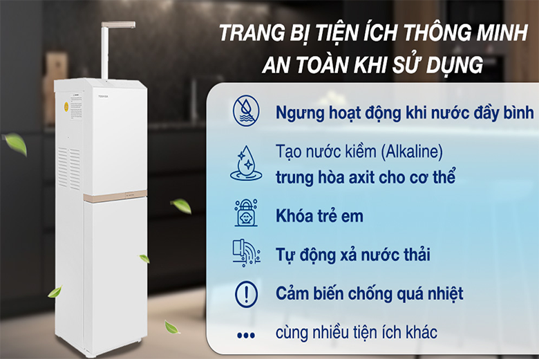 Máy lọc nước RO Toshiba TWP-H2396SVN(W) công nghệ cảm biến chống tràn