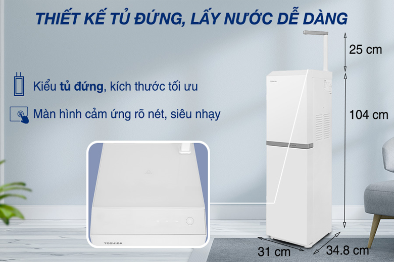 may-loc-nuoc-ro-toshiba-twp-n2396svn-w - Thiet ke hien dai, tu dung.