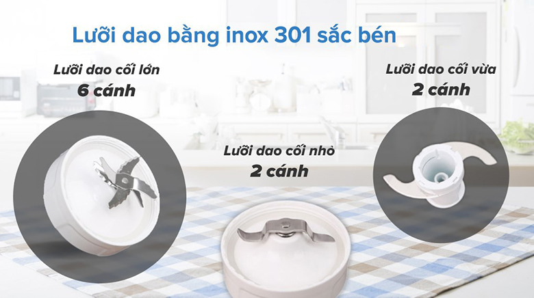 Máy xay sinh tố Toshiba BL-70PR2NV - Lưỡi dao được làm bằng inox 304