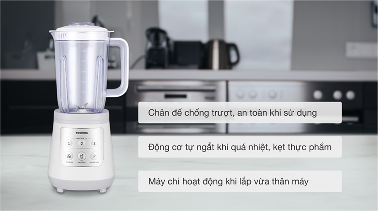 Máy xay sinh tố Toshiba BL-70PR1NV - Trang bị hệ thống bảo vệ an toàn cho người dùng trong quá trình sử dụng
