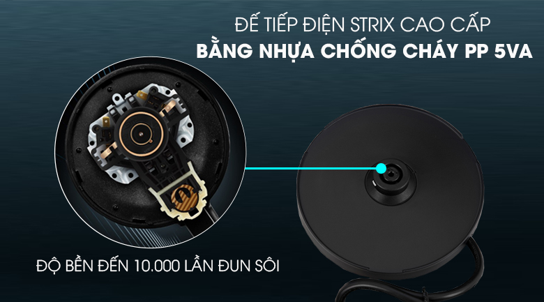 Ấm siêu tốc Toshiba KT-15DS1NV - Đế xoay 360 độ tiện dụng