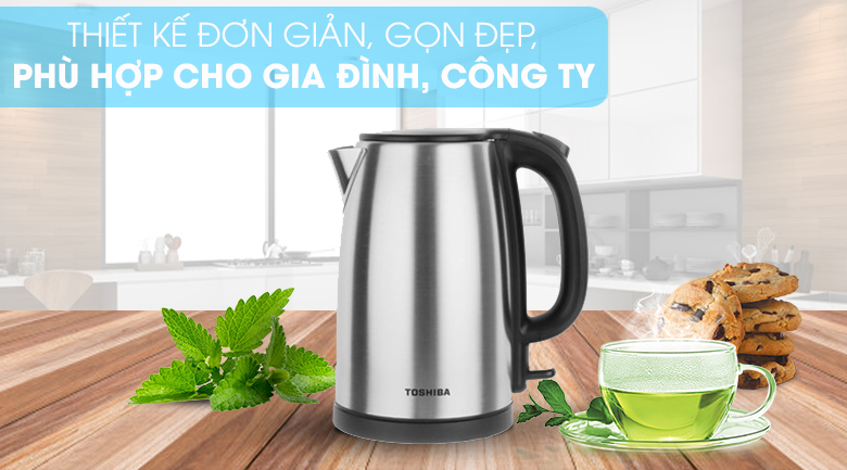Ấm siêu tốc Toshiba KT-17SH2NV - Thiết kế hiện đại, chắc chắn